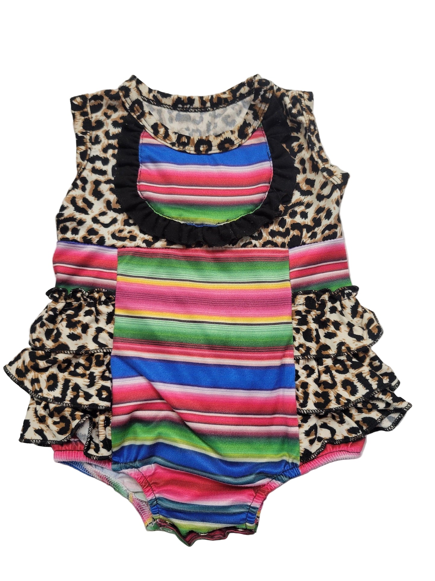 Leopard & Striped Onesie