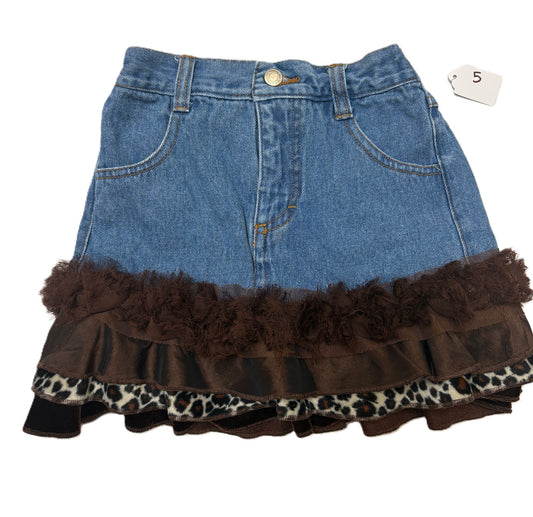 Leopard Denim Skirt