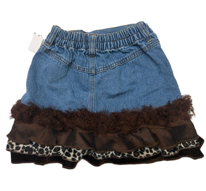 Leopard Denim Skirt