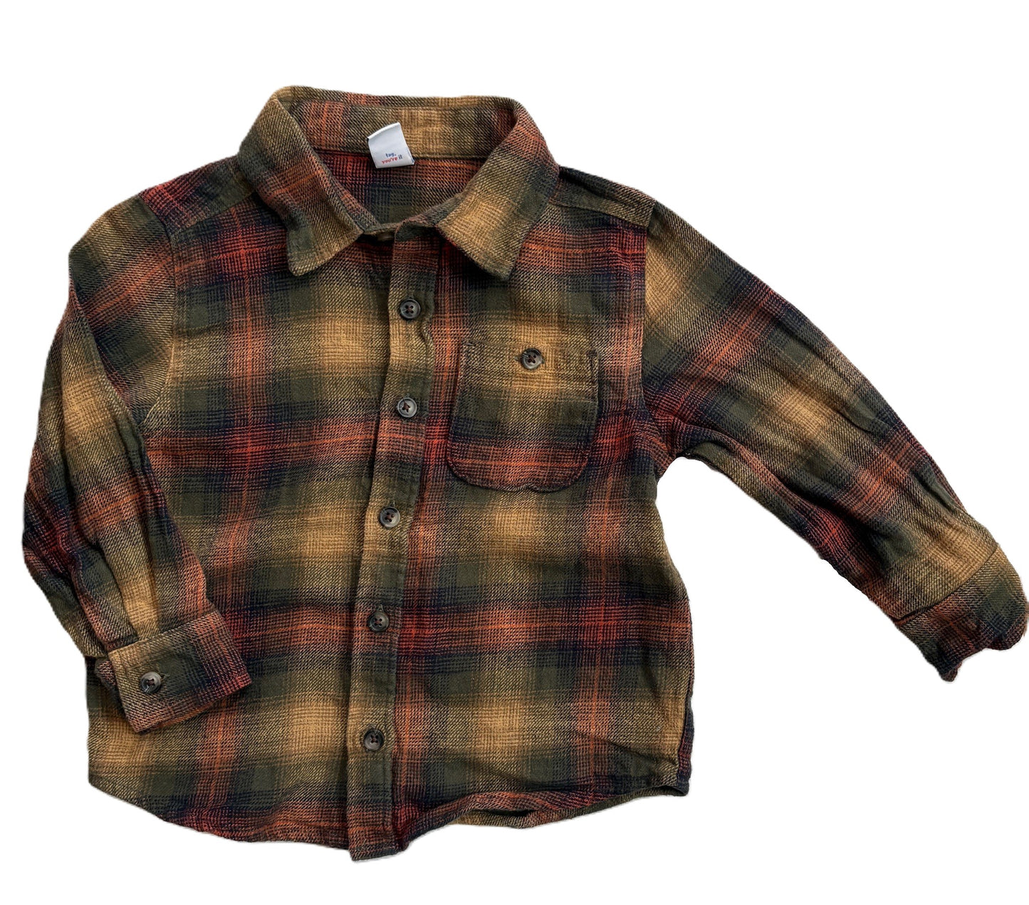 Old Navy Brown Plaid Button Up